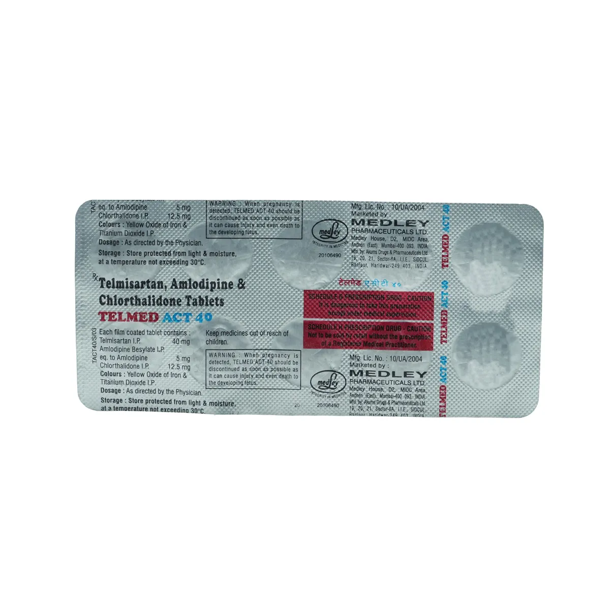 Telmed Act 40mg Tabs