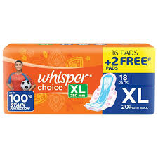 WHISPER CHOICE XL RS.40/- Nos
