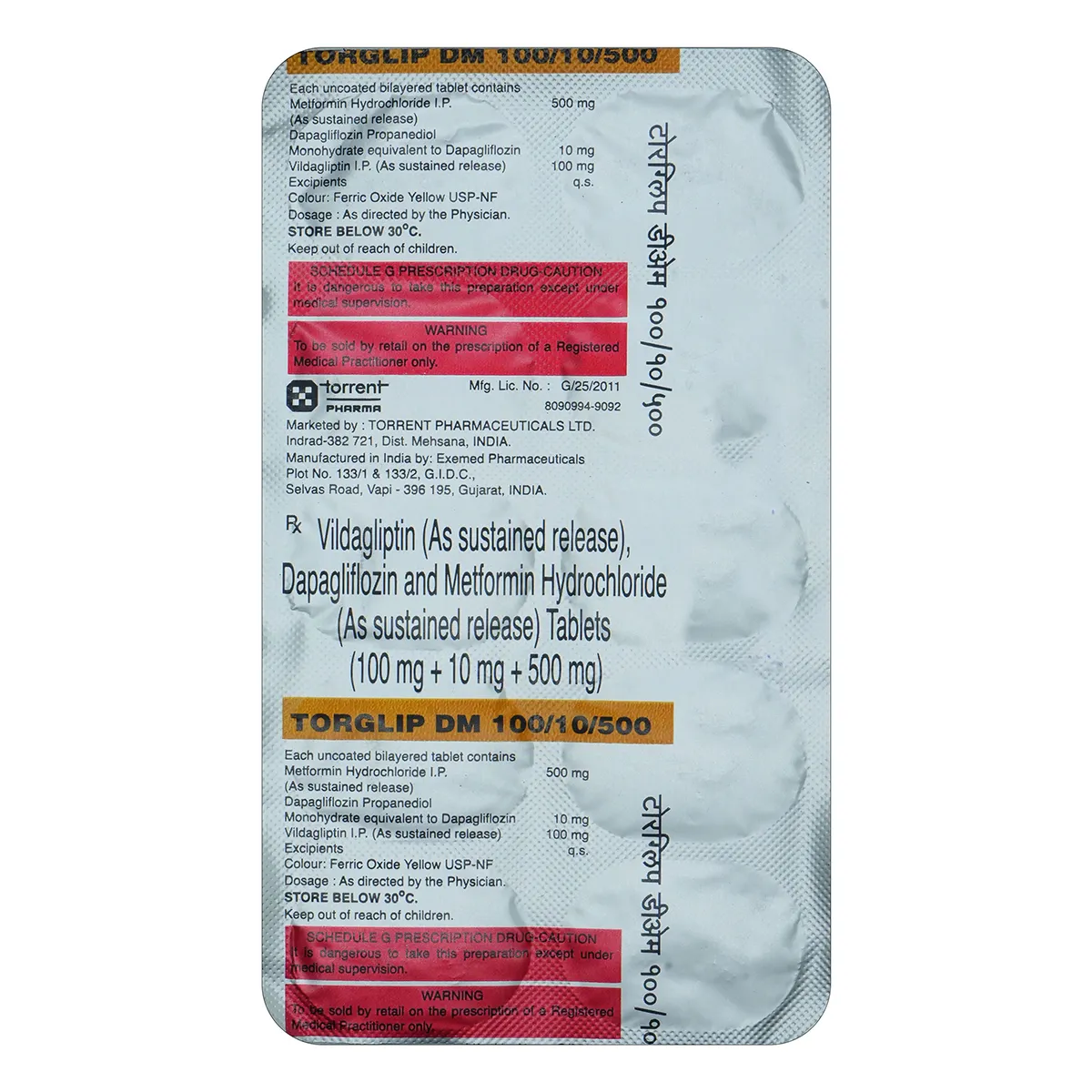 Torglip Dm 100/10/500 Tab
